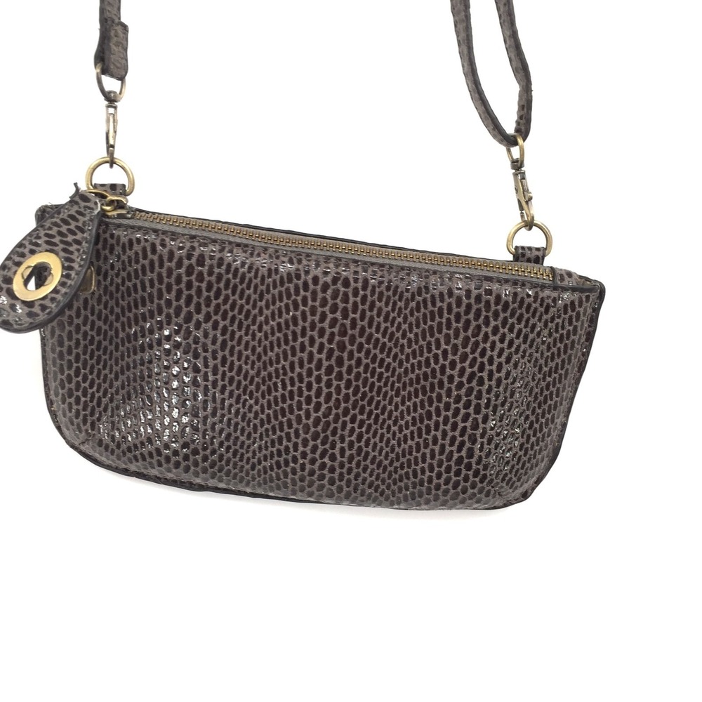 Unbranded faux croc clutch wristlet crossbody‎ shoulder bag purse minimalist